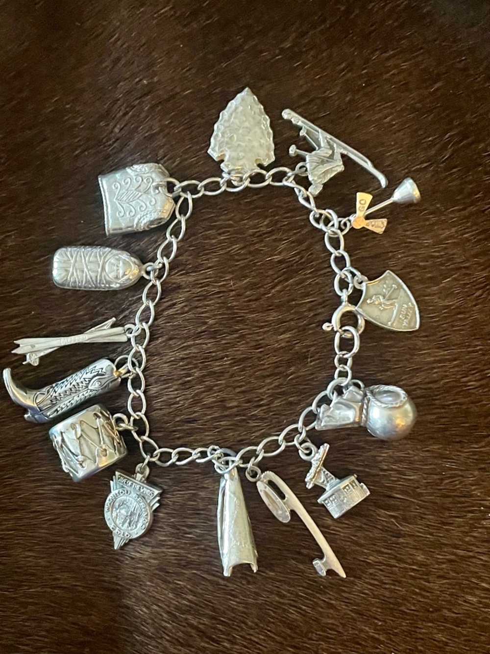 Sterling Silver Charm Bracelet, Vintage